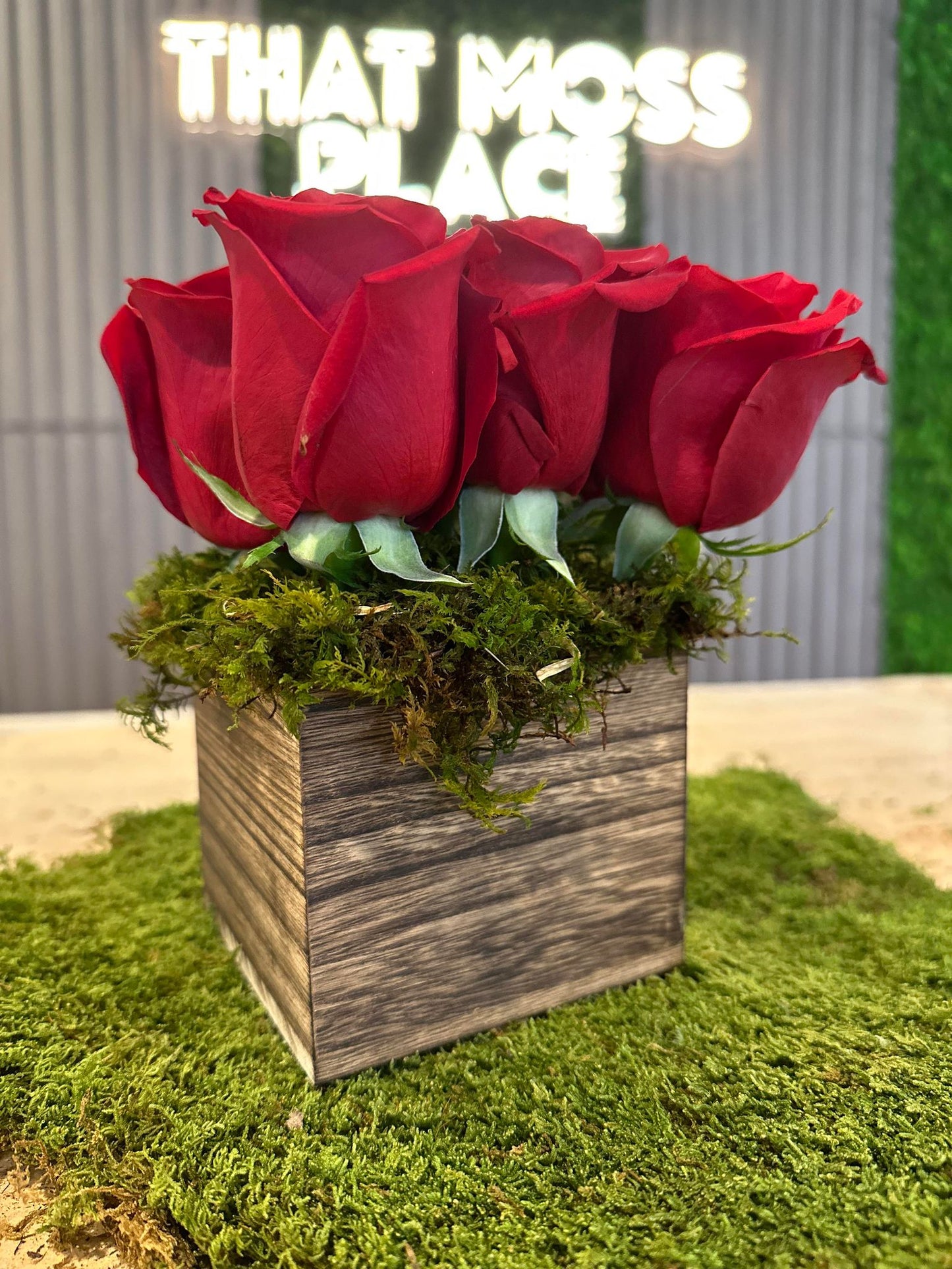 Lasting Enchantment Rose Box - Floral & Moss Home Decor