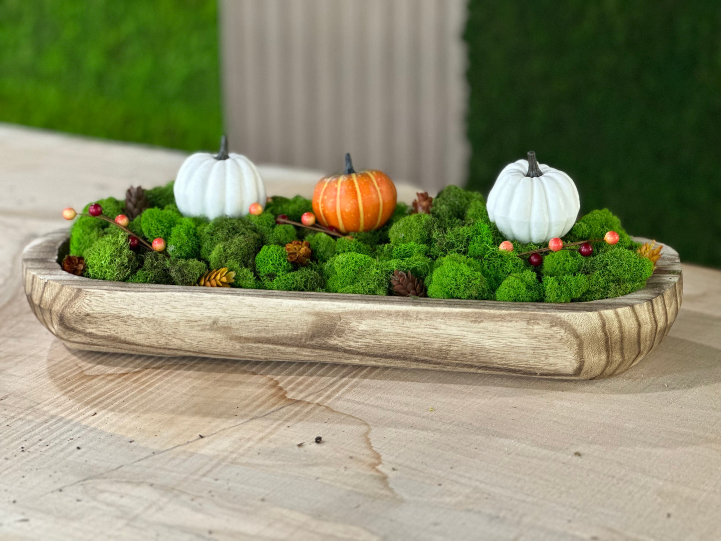Autumn Embrace Moss Bowl Centerpiece