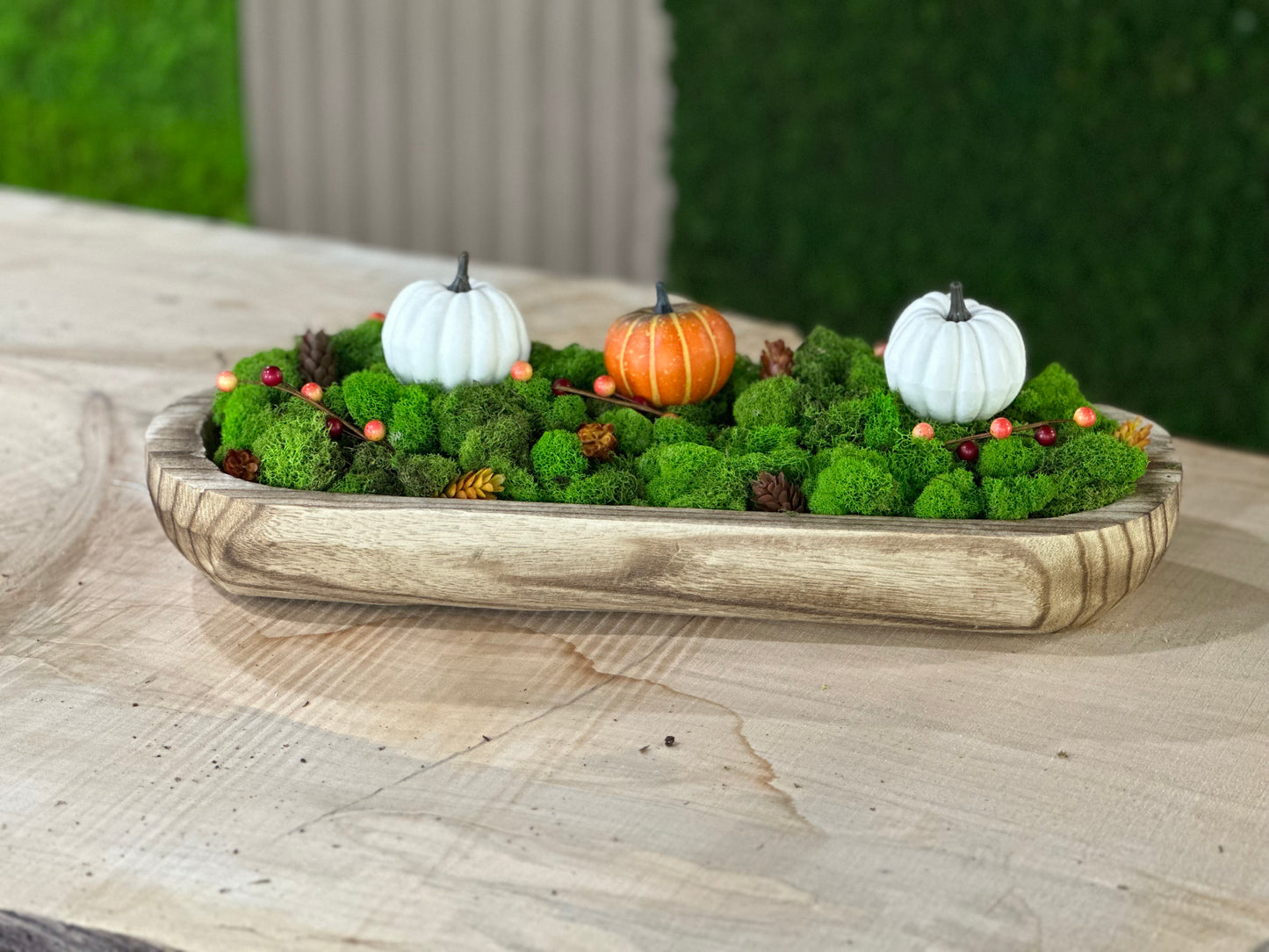 Autumn Embrace Moss Bowl Centerpiece
