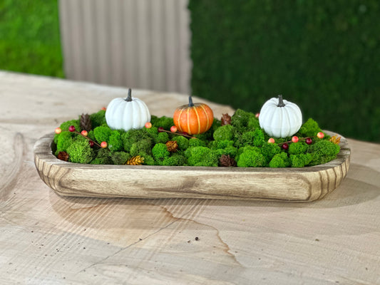 Autumn Embrace Moss Bowl Centerpiece