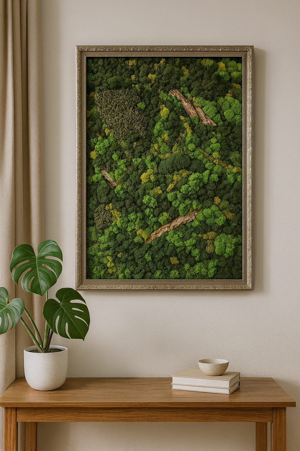A Forest Symphony in a Frame - Framed Moss Art Piece: 24"x36"