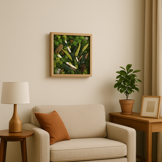 Enchanted Forest: Handcrafted Moss Wall Art - 1x1ft